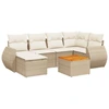 Image de vidaXL Ensemble de salon de jardin 7 pièces avec coussins Beige Poly Rattan