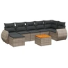 Image de vidaXL Ensemble de jardin canapé 8 pièces avec coussins Gris Poly rotin