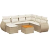 Image de vidaXL Ensemble de jardin canapé 8 pièces avec coussins Beige Poly Rattan