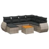 Image de vidaXL Ensemble de jardin canapé 8 pièces avec coussins Gris Poly rotin