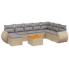 Image de vidaXL Ensemble de salon de jardin 9 pièces avec coussins beige Poly rotin