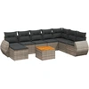 Image de vidaXL Ensemble de salon de jardin 9 pièces avec coussins Gris Poly rotin