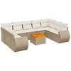 Image de vidaXL Ensemble de salon de jardin 10 pièces avec coussins Beige Poly Rattan