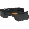 Image de vidaXL Ensemble de 10 canapés de jardin avec coussins noir poly rotin
