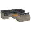 Image de vidaXL Ensemble de salon de jardin 10 pièces avec coussins Gris Poly Rattan