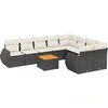 Image de vidaXL Ensemble de 10 canapés de jardin avec coussins noir poly rotin
