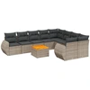 Image de vidaXL Ensemble de salon de jardin 10 pièces avec coussins Gris Poly Rattan