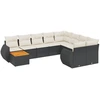 Image de vidaXL Ensemble de 10 canapés de jardin avec coussins noir poly rotin