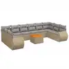 Image de vidaXL Ensemble de salon de jardin 11 pièces avec coussins Beige Poly Rattan