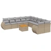 Image de vidaXL Ensemble de salon de jardin 11 pièces avec coussins Beige Poly Rattan