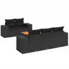 Image de vidaXL Ensemble de salon de jardin 6 pièces avec coussins noir poly rotin