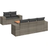 Image de vidaXL Ensemble de salon de jardin 6 pièces avec coussins Gris Poly rotin