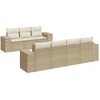 Image de vidaXL Ensemble de jardin canapé 8 pièces avec coussins Beige Poly Rattan