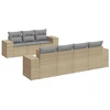 Image de vidaXL Ensemble de jardin canapé 8 pièces avec coussins Beige Poly Rattan