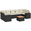 Image de vidaXL Ensemble de jardin canapé 8 pièces avec coussins noir poly rotin