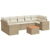 Image de vidaXL Ensemble de jardin canapé 8 pièces avec coussins Beige Poly Rattan
