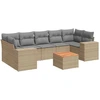 Image de vidaXL Ensemble de jardin canapé 8 pièces avec coussins Beige Poly Rattan