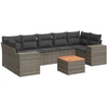 Image de vidaXL Ensemble de jardin canapé 8 pièces avec coussins Gris Poly rotin