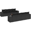 Image de vidaXL Ensemble de salon de jardin 9 pièces avec coussins noir poly rotin