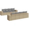 Image de vidaXL Ensemble de salon de jardin 9 pièces avec coussins beige Poly rotin