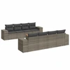 Image de vidaXL Ensemble de salon de jardin 9 pièces avec coussins Gris Poly rotin