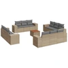 Image de vidaXL Ensemble de 13 canapés de jardin avec coussins Beige Poly Rattan