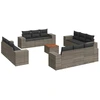 Image de vidaXL Ensemble de 13 canapés de jardin avec coussins Gris Poly Rattan