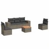 Image de vidaXL Ensemble de salon de jardin 6 pièces avec coussins Gris Poly rotin