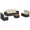 Image de vidaXL Ensemble de jardin canapé 8 pièces avec coussins noir poly rotin