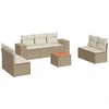 Image de vidaXL Ensemble de jardin canapé 8 pièces avec coussins Beige Poly Rattan