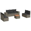Image de vidaXL Ensemble de jardin canapé 8 pièces avec coussins Gris Poly rotin