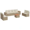 Image de vidaXL Ensemble de salon de jardin 9 pièces avec coussins beige Poly rotin