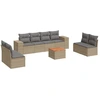 Image de vidaXL Ensemble de salon de jardin 9 pièces avec coussins beige Poly rotin