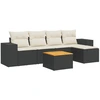 Image de vidaXL Ensemble de salon de jardin 6 pièces avec coussins noir poly rotin
