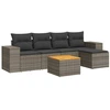 Image de vidaXL Ensemble de salon de jardin 6 pièces avec coussins Gris Poly rotin