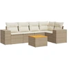 Image de vidaXL Ensemble de salon de jardin 6 pièces avec coussins Beige Poly Rattan
