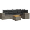 Image de vidaXL Ensemble de salon de jardin 6 pièces avec coussins Gris Poly rotin