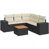 Image de vidaXL Ensemble de salon de jardin 6 pièces avec coussins noir poly rotin