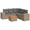 Image de vidaXL Ensemble de salon de jardin 6 pièces avec coussins Beige Poly Rattan