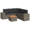 Image de vidaXL Ensemble de salon de jardin 6 pièces avec coussins Gris Poly rotin