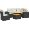 Image de vidaXL Ensemble de salon de jardin 6 pièces avec coussins noir poly rotin