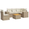 Image de vidaXL Ensemble de salon de jardin 6 pièces avec coussins Beige Poly Rattan