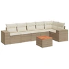 Image de vidaXL Ensemble de salon de jardin 7 pièces avec coussins Beige Poly Rattan
