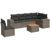 Image de vidaXL Ensemble de salon de jardin 7 pièces avec coussins Gris Poly rotin