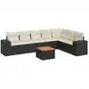 Image de vidaXL Ensemble de jardin canapé 8 pièces avec coussins noir poly rotin