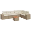 Image de vidaXL Ensemble de jardin canapé 8 pièces avec coussins Beige Poly Rattan