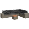Image de vidaXL Ensemble de jardin canapé 8 pièces avec coussins Gris Poly rotin