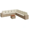 Image de vidaXL Ensemble de salon de jardin 10 pièces avec coussins Beige Poly Rattan