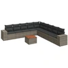 Image de vidaXL Ensemble de salon de jardin 10 pièces avec coussins Gris Poly Rattan