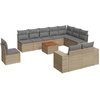 Image de vidaXL Ensemble de salon de jardin 11 pièces avec coussins Beige Poly Rattan